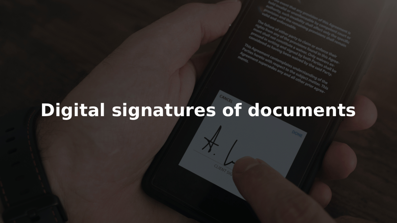 ลายเซ็นดิจิทัลของเอกสารต่างๆ